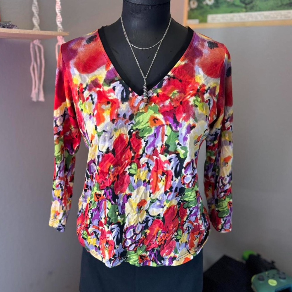 colorful silk top